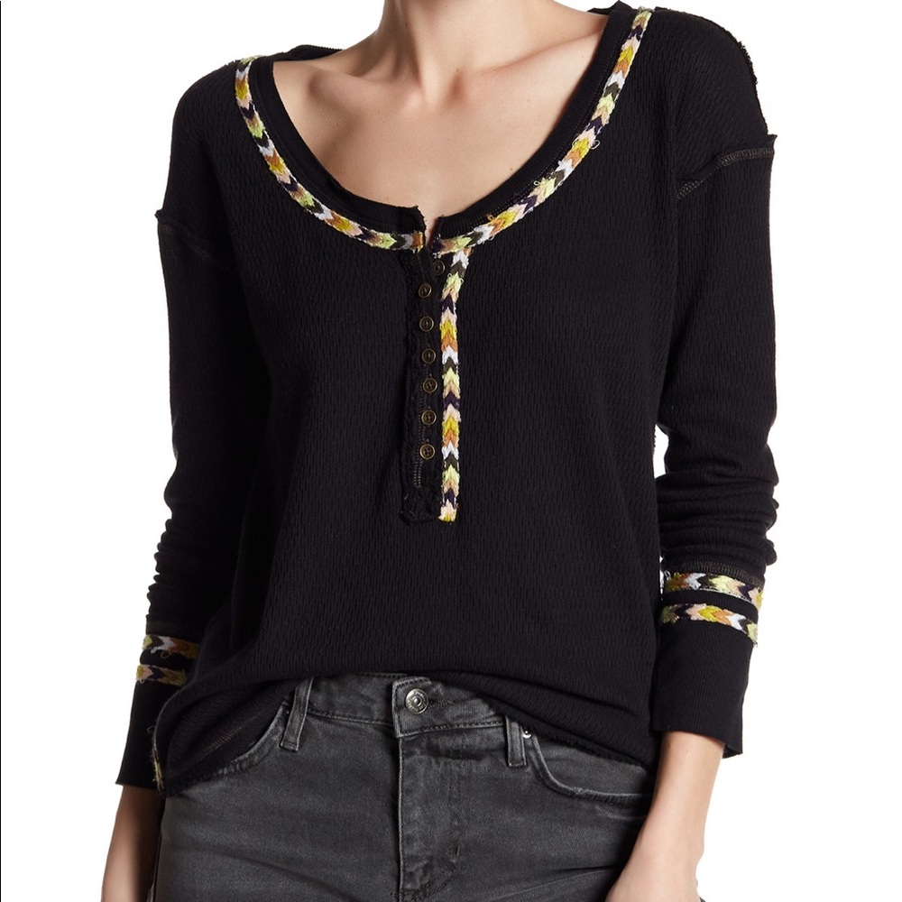 Free people black long sleeve